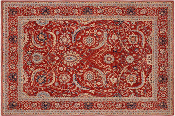 handmade Traditional Kafkaz Chobi Ziegler Rust Blue Hand Knotted RECTANGLE 100% WOOL area rug 9 x 12